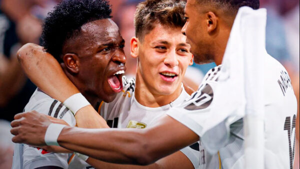 Courtois, Huijsen, Carreras, Tchouaméni, Valverde, Güler y Mbappé