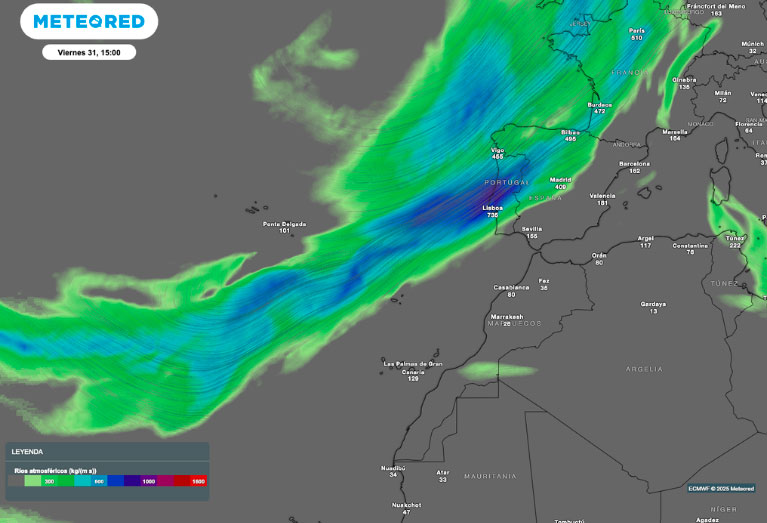 Llegan lluvias del Atlántico, otro río atmosférico, y un palpable bajón de temperaturas