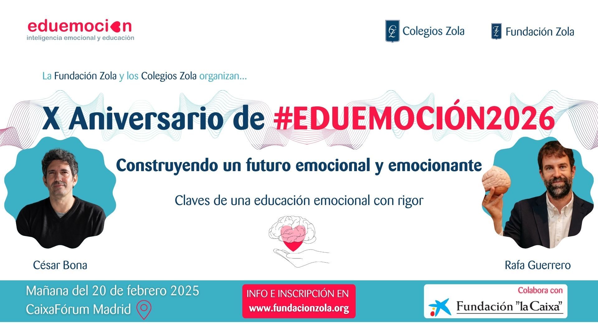 Rafa Guerrero y César Bona abordarán en Eduemoción 2026 cómo educar emocionalmente más allá de las modas