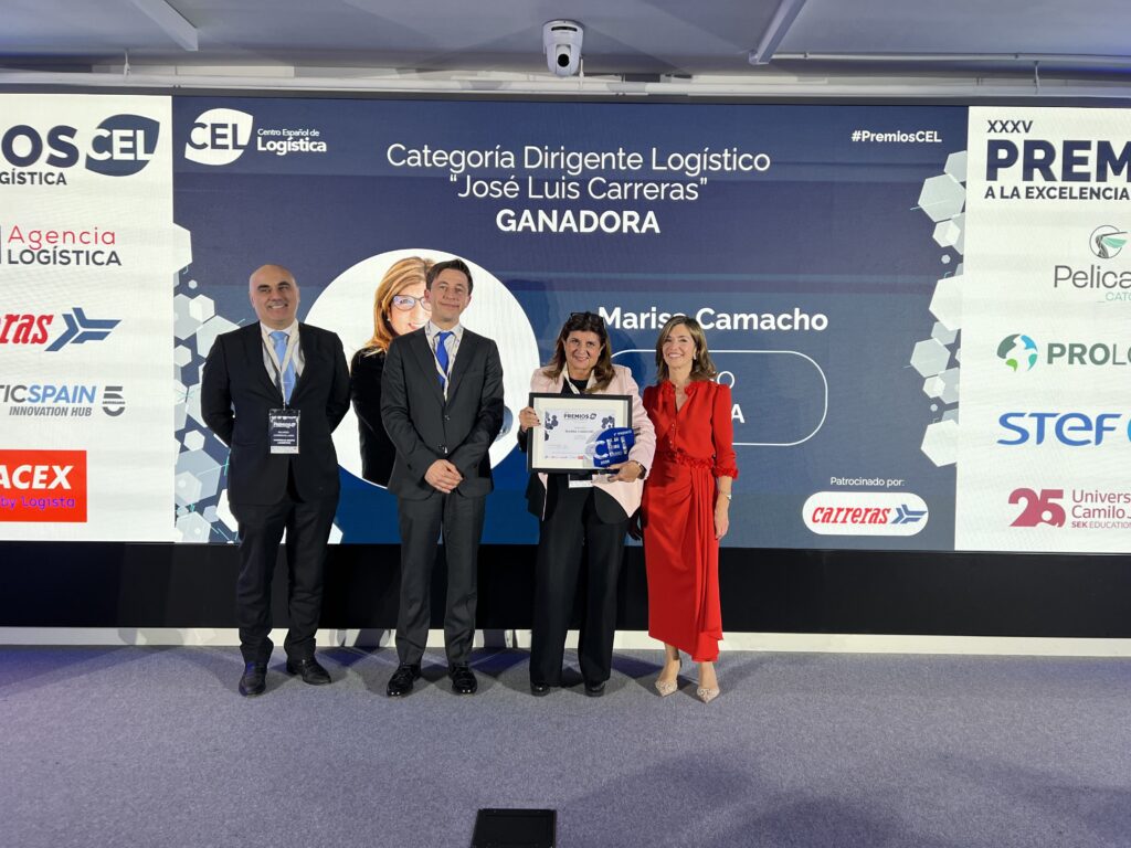 Marisa Camacho recibe el Premio CEL Dirigente Logístico “José Luis Carreras” en la XXXV edición de los Premios CEL a la Logística