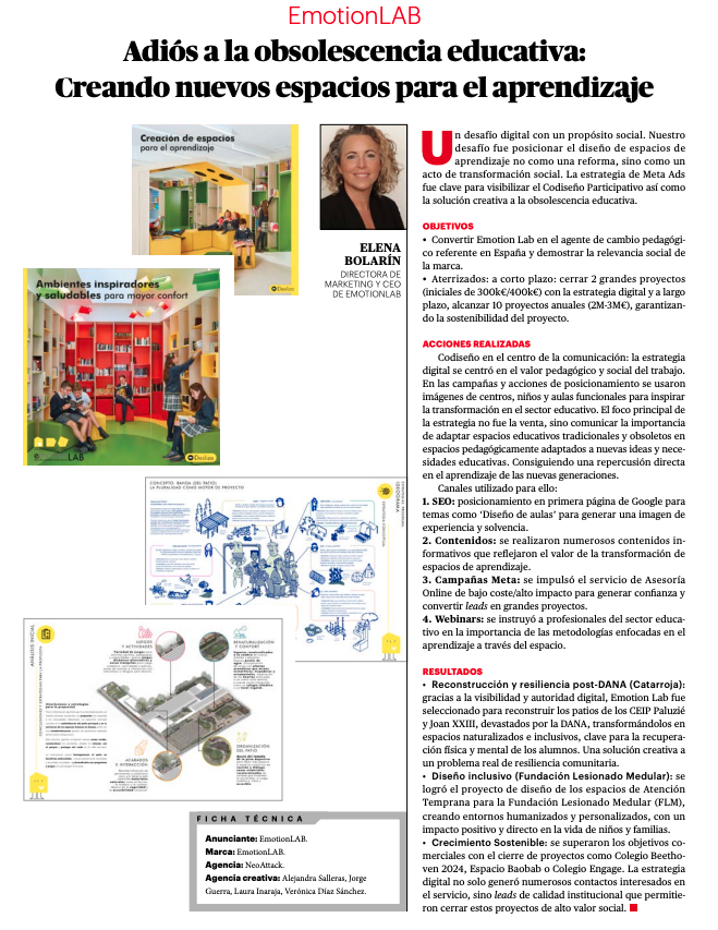 EmotionLAB opta a los Premios IPMARK tras consolidar su posicionamiento como referente en transformación educativa