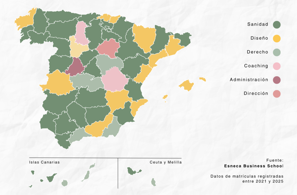 Mapa de la formación online en España: el estudio de Esneca Business School revela qué estudian los adultos españoles y desde dónde