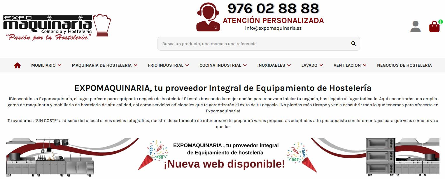 Expomaquinaria lanza su nueva web para reforzar su liderazgo en maquinaria y mobiliario de hostelería tras 17 años en el sector