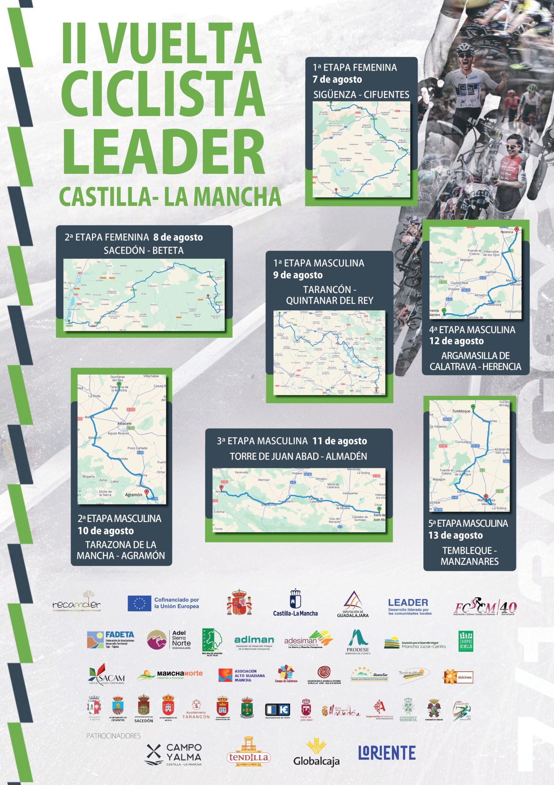 Sigüenza abre la II Vuelta Ciclista Castilla-La Mancha LEADER