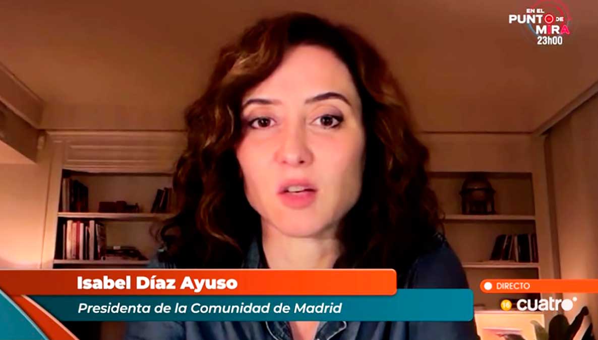 Ayuso acusa al señor de La Moncloa de querer reventar Madrid.