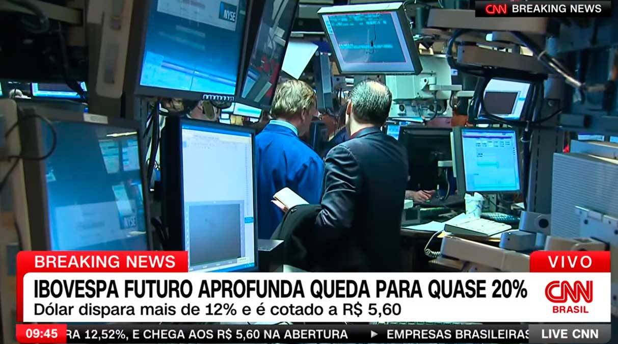 Bovespa se derrumba  en Sao Paulo y el real se devalúa con fuerza.